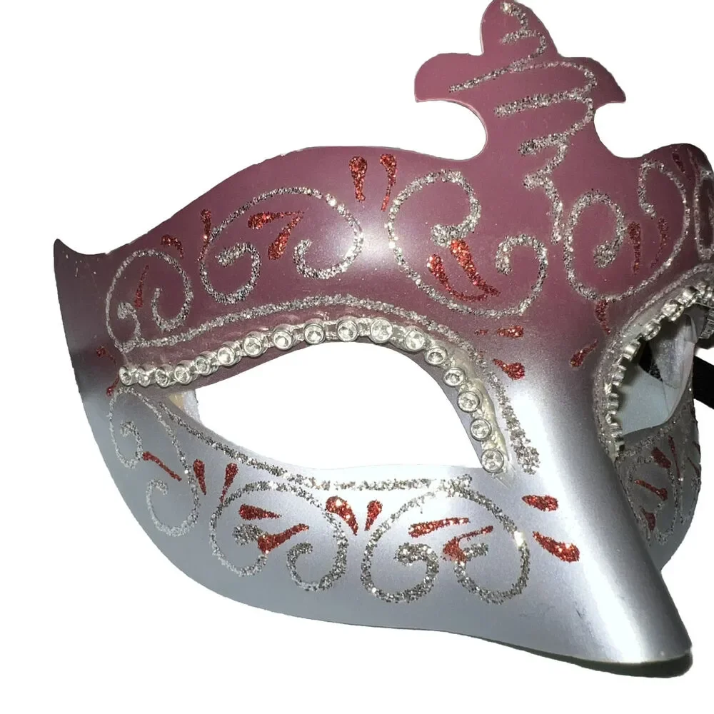 Masquerade Ball Mask Classic Venetian Halloween Party Theater Women Red Silver